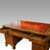 Walnut pedestal desk Waring and Gillows top drawers
