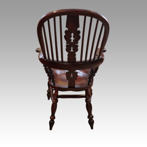 Antique Yorkshire broad arm chair rear