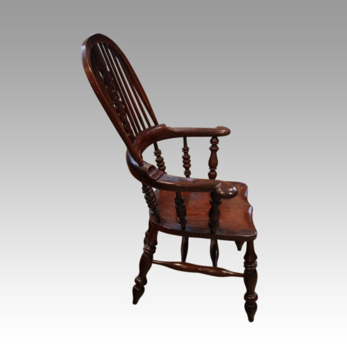 Antique Yorkshire broad arm chair side view
