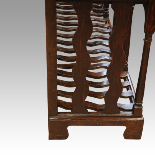 Antique oak Devon dairy dresser end view