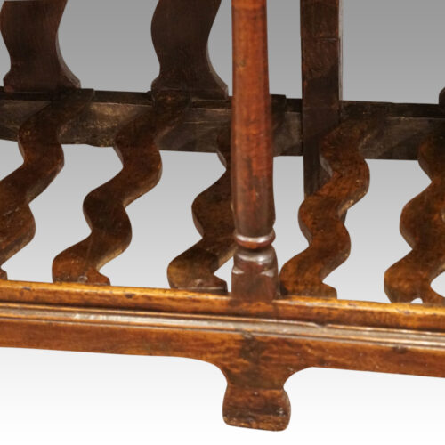 Antique oak Devon dairy dresser front centre leg