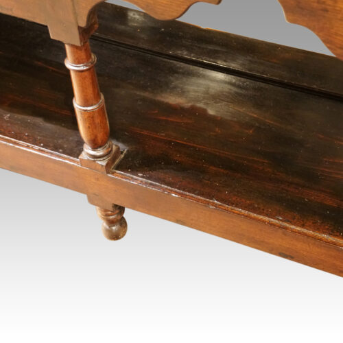 Antique potboard oak dresser base detail potboard