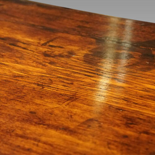 Antique potboard oak dresser base detail top