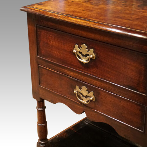 Antique potboard oak dresser base end drawers