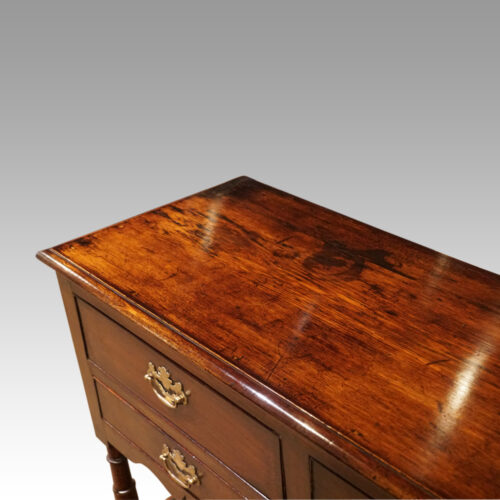 Antique potboard oak dresser base top grain