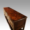 Antique potboard oak dresser base top view