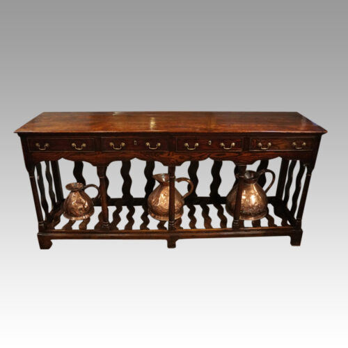 Antique oak Devon dairy dresser dressed up