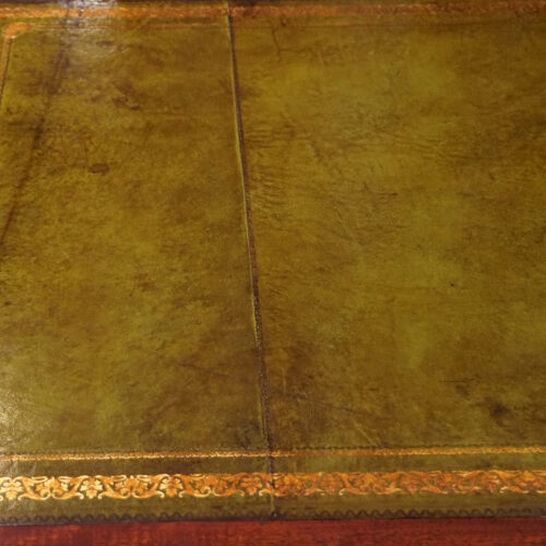 Edwardian mahogany large pedestal desk leather detail