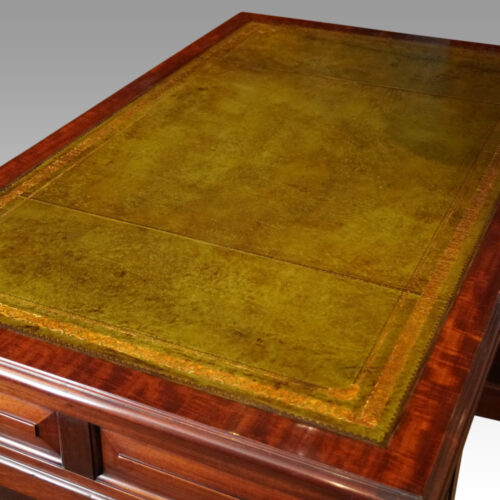 Edwardian mahogany large pedestal desk top