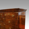 George I walnut chest on stand corner