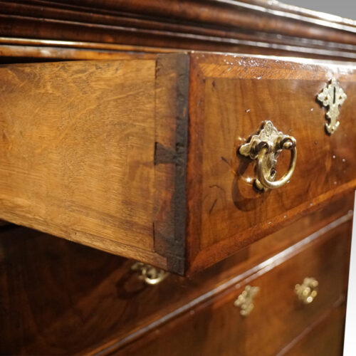George I walnut chest on stand drawer dovetails