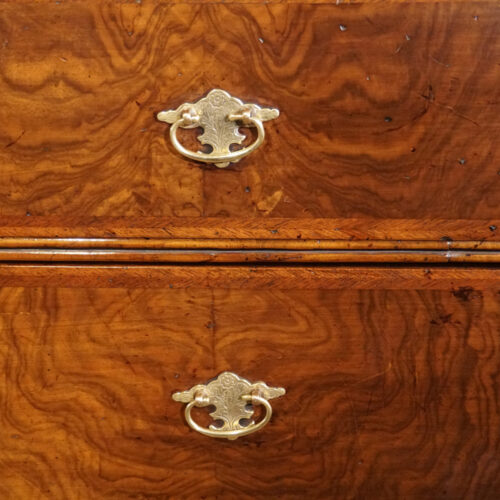 George I walnut chest on stand drawers
