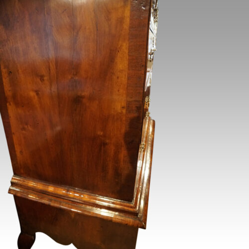 George I walnut chest on stand side