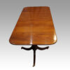 George V mahogany twin pillar dining table end top view
