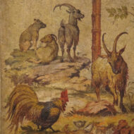 Pair Antique wall panels animal detail animals