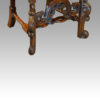 Pair Carolean style oak chairs front detail