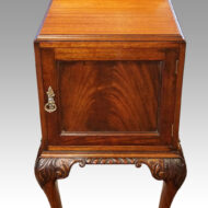 Pair of mahogany bedside cabinets door