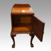 Pair of mahogany bedside cabinets interior