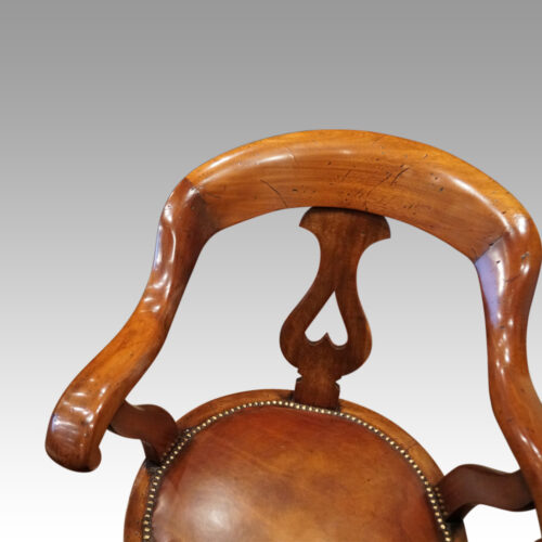 Victorian mahogany revolving desk chair back