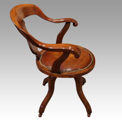 Victorian mahogany revolving desk chair side