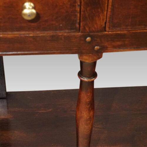 19thc. oak dresser base top of leg
