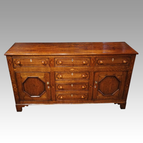 Antique oak inlaid dresser base