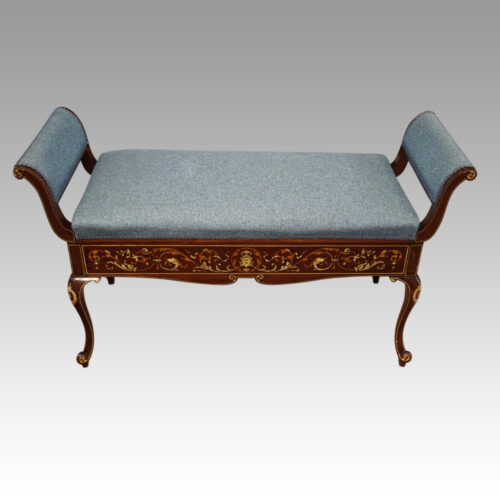 Edwardian inlaid duet stool
