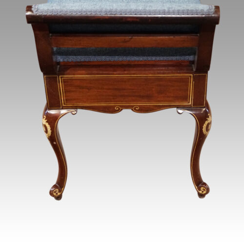 Edwardian inlaid duet stool end