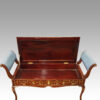Edwardian inlaid duet stool interior