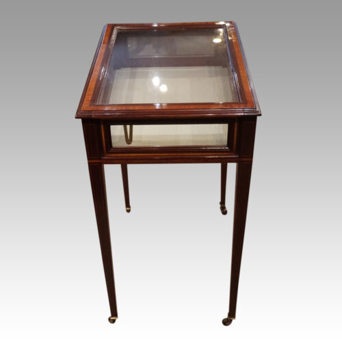 Edwardian inlaid mahogany curio cabinet side
