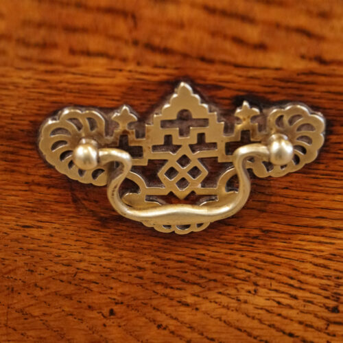 George III oak cabriole leg dresser handle