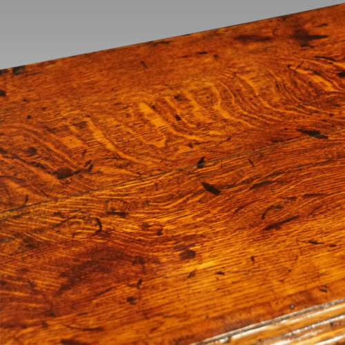 George III oak cabriole leg dresser top grain