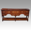 George III oak dresser base inlaid