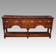 George III oak dresser base inlaid