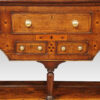 George III oak dresser base inlaid centre drawer