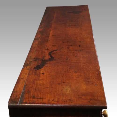 George III oak dresser base inlaid full top