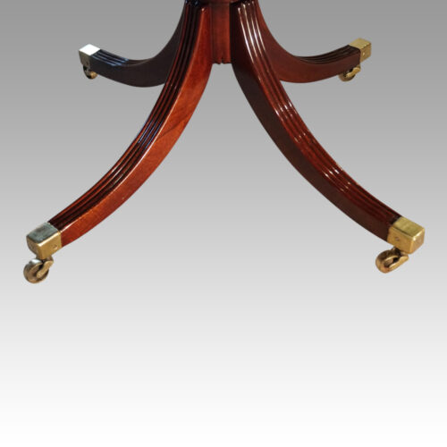 George V mahogany inlaid twin pillar dining table base