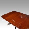 George V mahogany inlaid twin pillar dining table top with inlay
