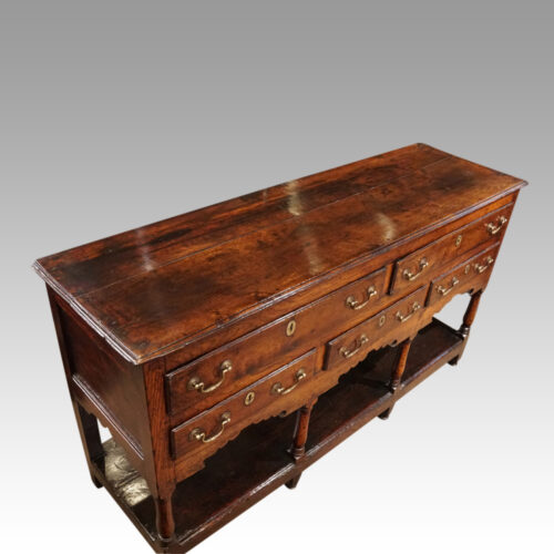 Georgian oak pot board oak dresser top angle