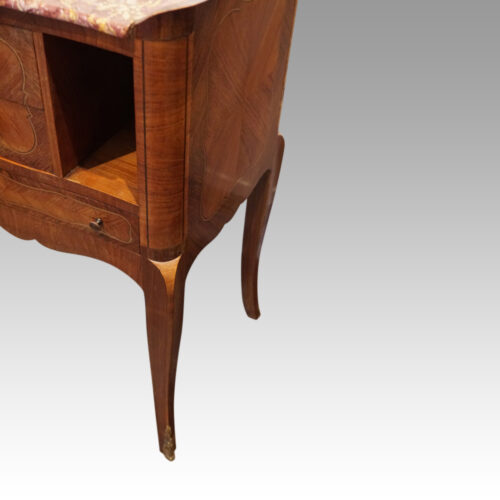 Pair of French bedside cabinets corner