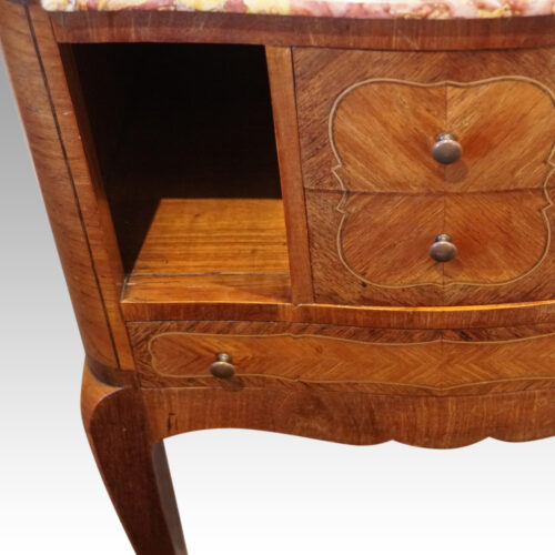 Pair of French bedside cabinets detail