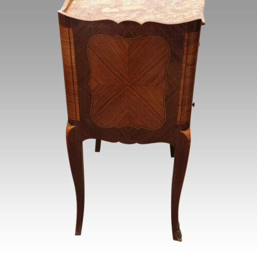 Pair of French bedside cabinets end detail