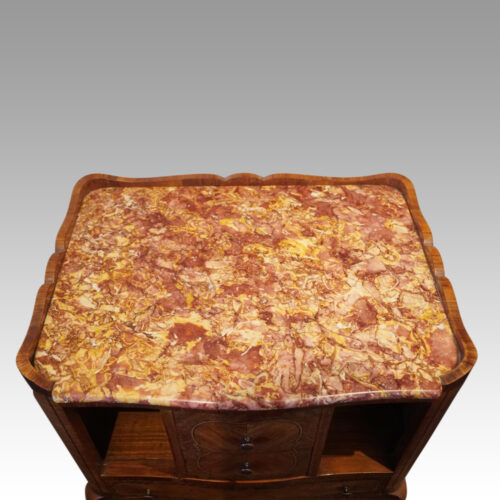 Pair of French bedside cabinets top