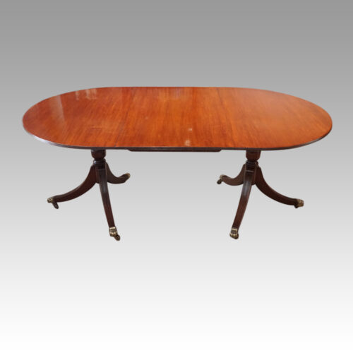 Regency style twin pillar dining table side