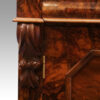 Victorian burr walnut library bookcase corbel