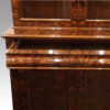 Victorian burr walnut library bookcase waterfall drawer