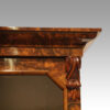 Victorian burr walnut library bookcase cornice