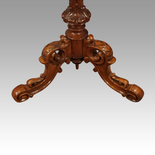Victorian inlaid walnut Maypole wine table top base