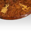 Victorian inlaid walnut Maypole wine table top figures