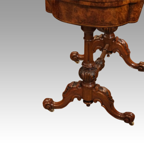 Victorian inlaid walnut backgammon table end base